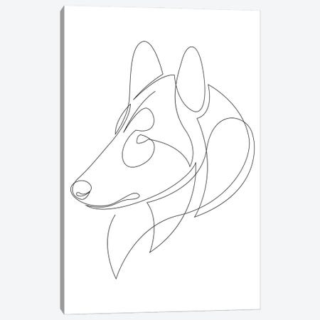 Collie - One Line Dog Canvas Print #AUM32} by Addillum Canvas Art
