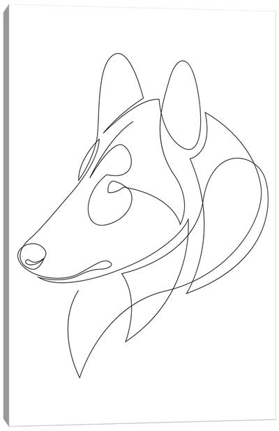 Collie - One Line Dog Canvas Art Print - Collie Art
