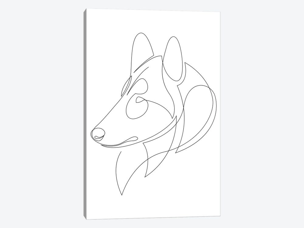Collie - One Line Dog by Addillum 1-piece Canvas Art