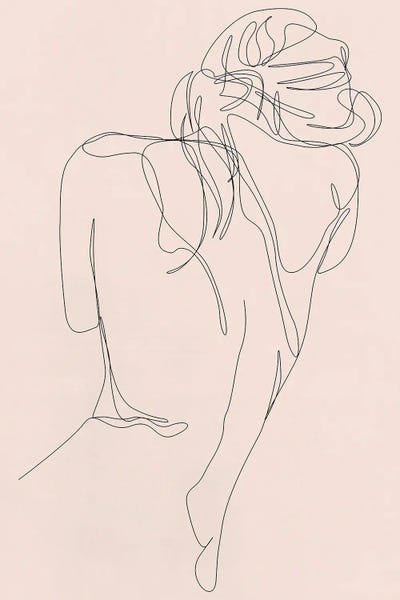 Concealment - One Line Art - Pastel by Addillum canvas print