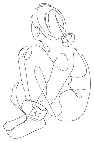 Addillum: Contemplation - One Line Nude by Addillum