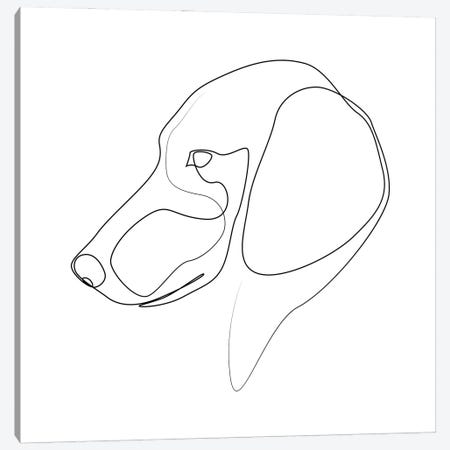 Dachshund - One Line Dog Canvas Print #AUM38} by Addillum Canvas Artwork