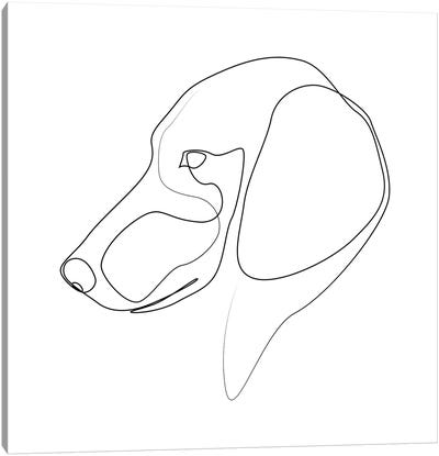 Dachshund - One Line Dog Canvas Art Print - Addillum