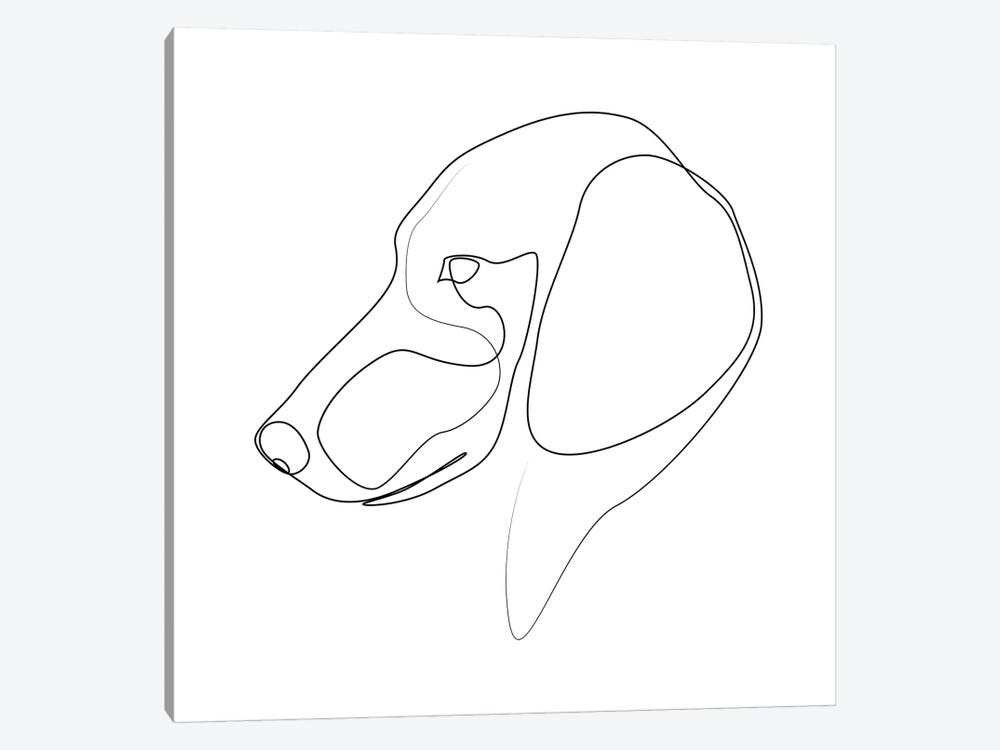 Dachshund - One Line Dog by Addillum 1-piece Canvas Artwork