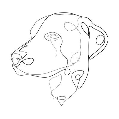 Dalmatian - One Line Dog by Addillum canvas print