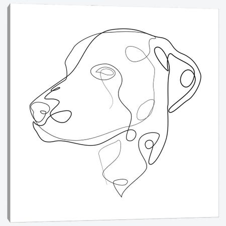 Dalmatian - One Line Dog Canvas Print #AUM39} by Addillum Canvas Wall Art