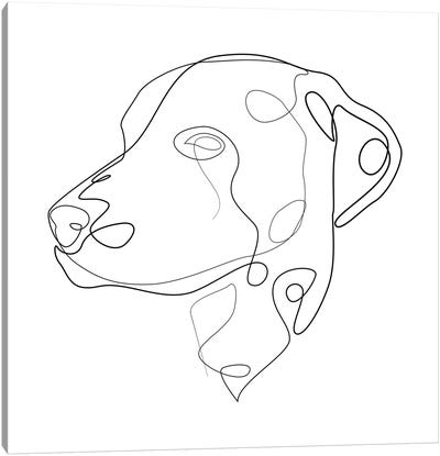 Dalmatian - One Line Dog Canvas Art Print
