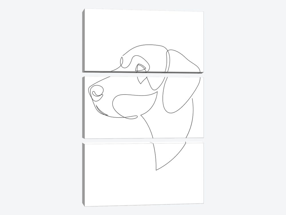 Deutsch Kurzhaar - GSP - One Line Dog by Addillum 3-piece Canvas Art Print