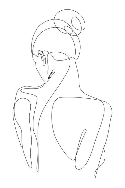 Black & White Minimalist Décor: Dissol - One Line Art by Addillum