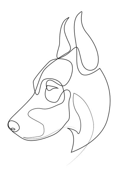 Doberman Pinschers: Doberman Pinscher - One Line by Addillum