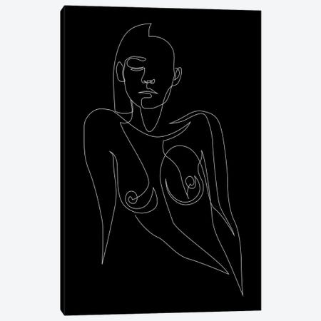 Nude Black - One Line Canvas Print #AUM50} by Addillum Canvas Wall Art