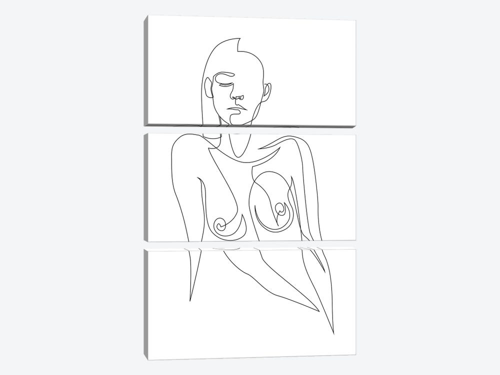 Nude - One Line by Addillum 3-piece Canvas Art