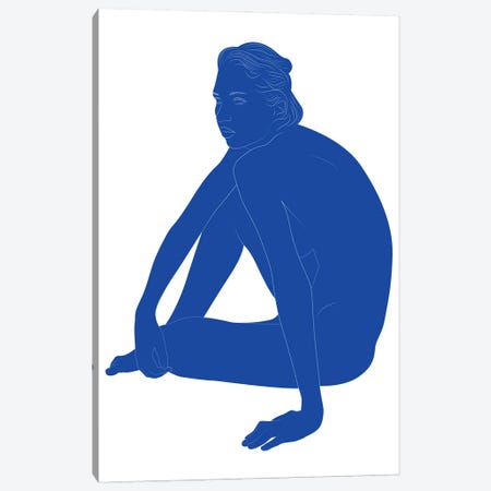 Blue Nude Canvas Print #AUM55} by Addillum Canvas Art Print