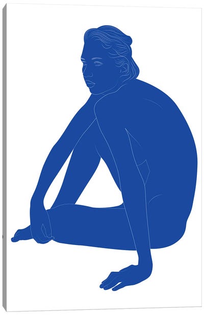 Blue Nude Canvas Art Print - Blue Nude Collection