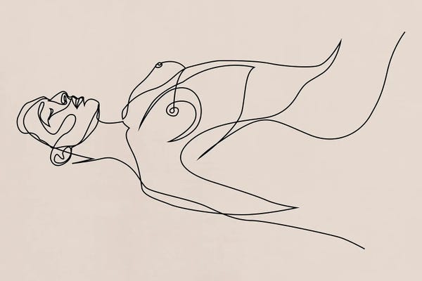 Addillum: Nude Pastel One Line Landscape by Addillum