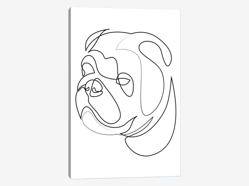 English Bulldog - One Line by Addillum 1-piece Canvas Art Print
