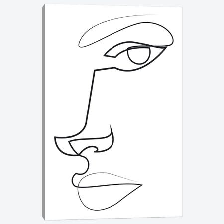 Abstract Line Face Canvas Print #AUM5} by Addillum Canvas Art Print