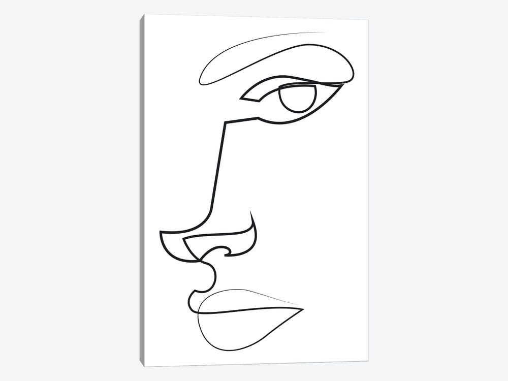 Abstract Line Face by Addillum 1-piece Canvas Artwork