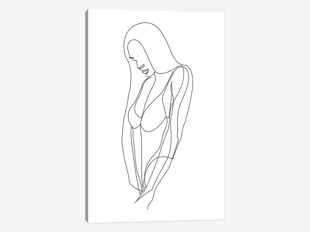 Erotic - One Line by Addillum 1-piece Canvas Art Print