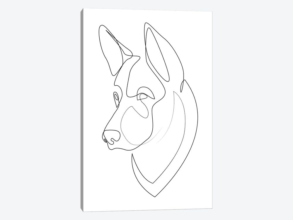 German Shepherd - One Line by Addillum 1-piece Art Print