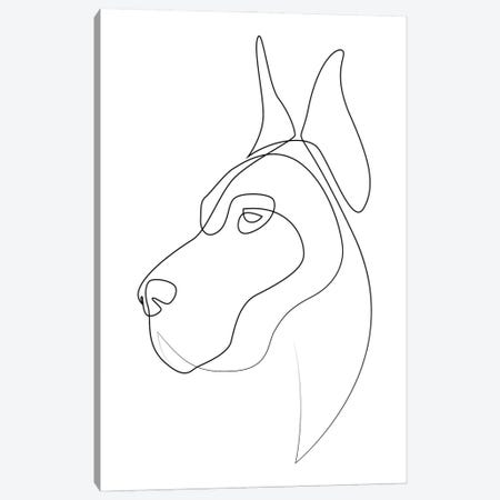 Great Dane - One Line Dog Canvas Print #AUM67} by Addillum Canvas Artwork