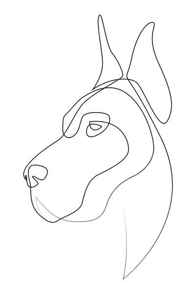 Great Danes: Great Dane - One Line Dog by Addillum