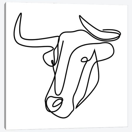 One Line Bull - Hillbilly Canvas Print #AUM69} by Addillum Canvas Art Print