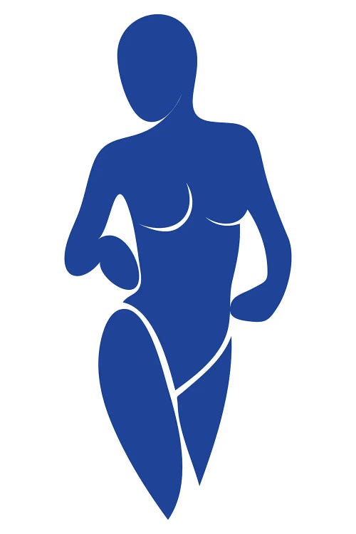 Abstract Nude In Blue