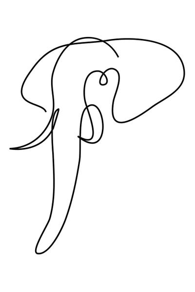 One Line Elephant - Hubris by Addillum canvas print