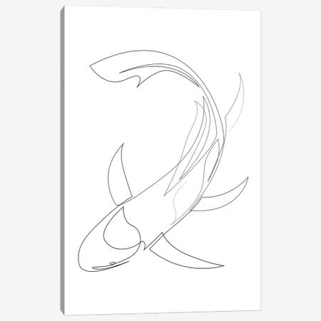 Koi - One Line Fish Canvas Print #AUM76} by Addillum Art Print