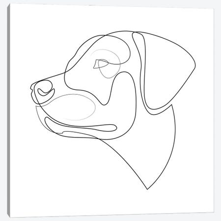 Labrador Retriever - One Line Dog Canvas Print #AUM77} by Addillum Art Print