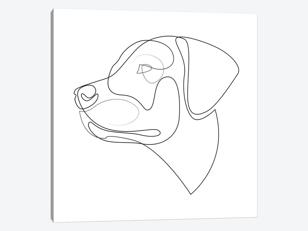 Labrador Retriever - One Line Dog by Addillum 1-piece Canvas Print