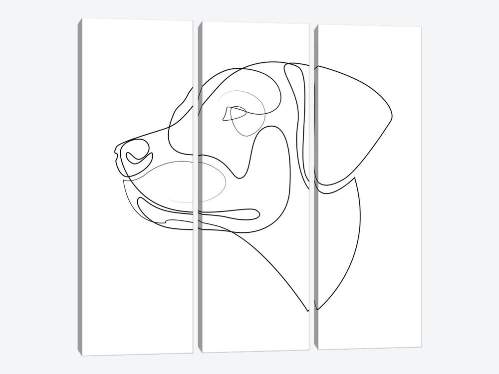 Labrador Retriever - One Line Dog by Addillum 3-piece Canvas Art Print