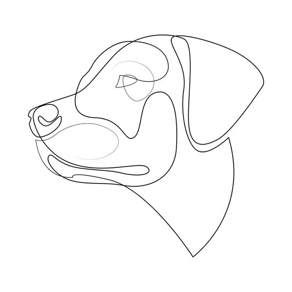 Addillum: Labrador Retriever - One Line Dog by Addillum