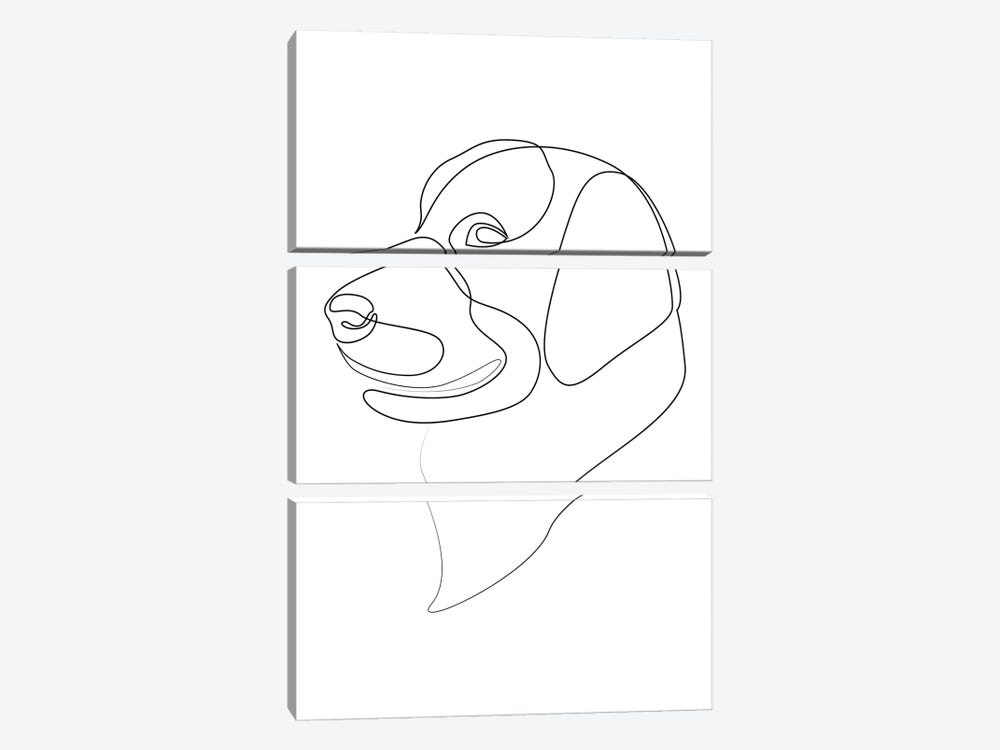 Labrador Retriever II - One Line Dog by Addillum 3-piece Canvas Artwork