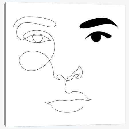 Minimal Line Face Canvas Print #AUM79} by Addillum Canvas Wall Art