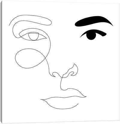 Minimal Line Face Canvas Art Print - Addillum