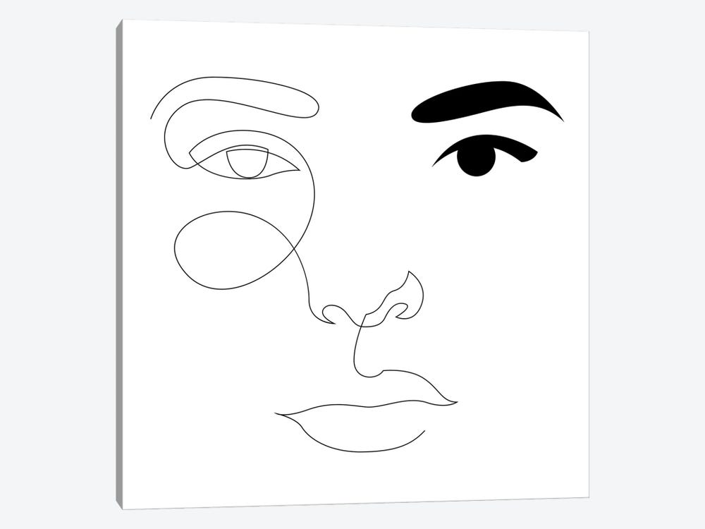 Minimal Line Face by Addillum 1-piece Canvas Print