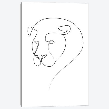 Linear Lion Canvas Print #AUM82} by Addillum Art Print