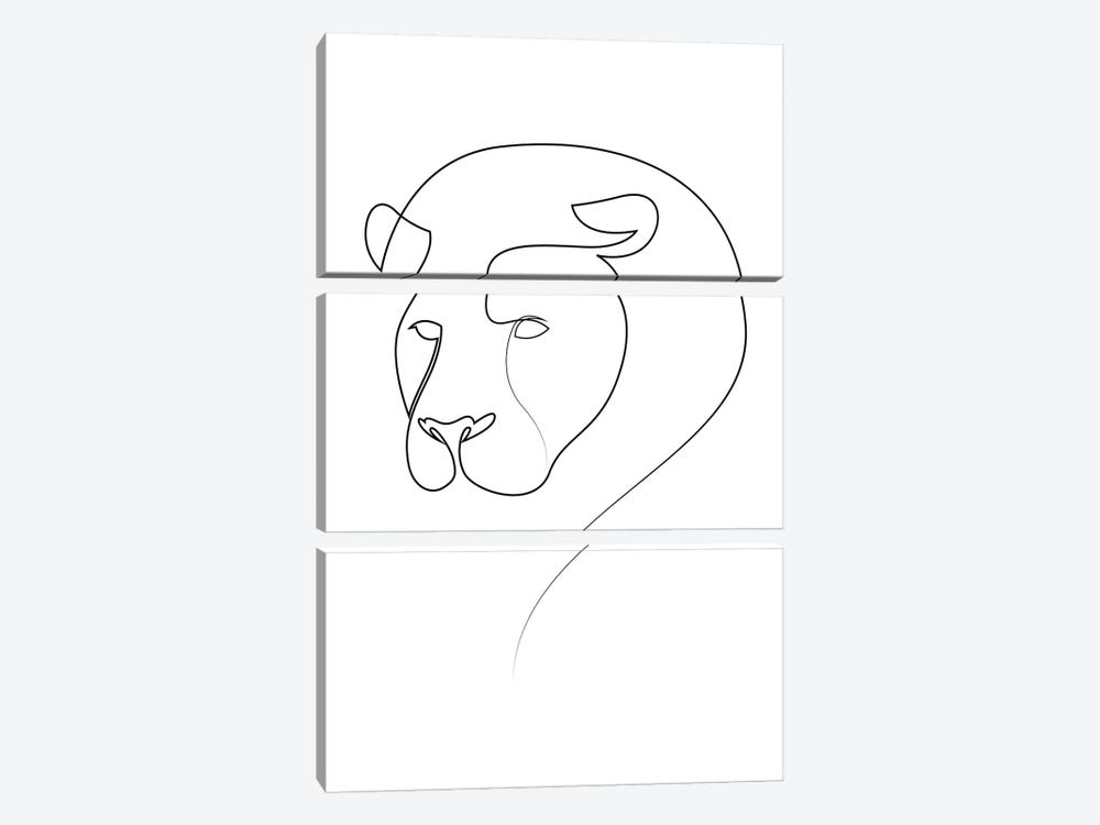 Linear Lion by Addillum 3-piece Art Print