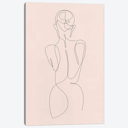 Pastel - One Line Nude Canvas Print #AUM88} by Addillum Art Print