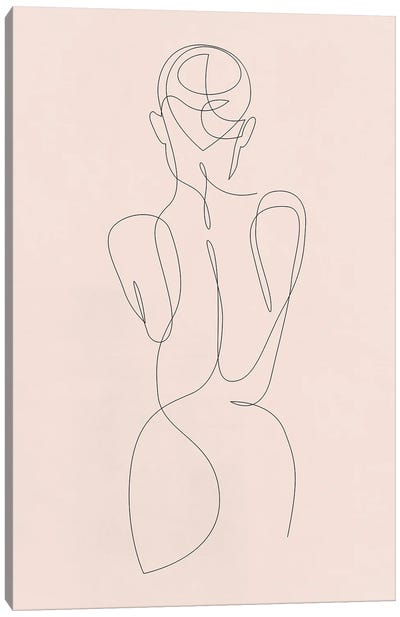 Pastel - One Line Nude Canvas Art Print - Addillum