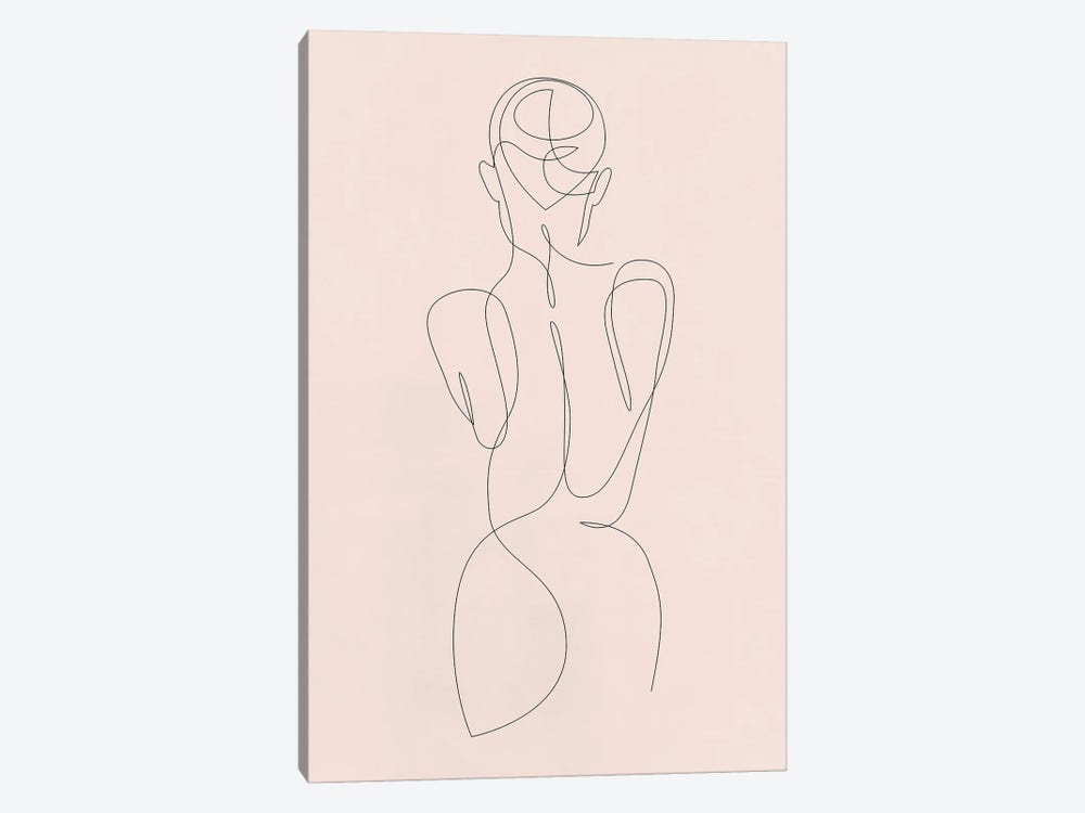 Pastel - One Line Nude by Addillum 1-piece Art Print