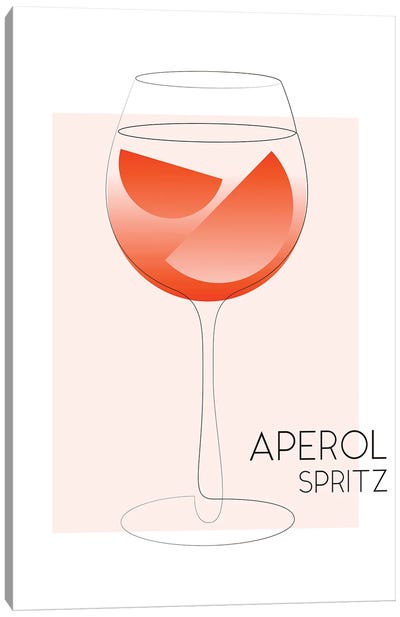 Aperol Spritz - One Line Canvas Art Print - Addillum