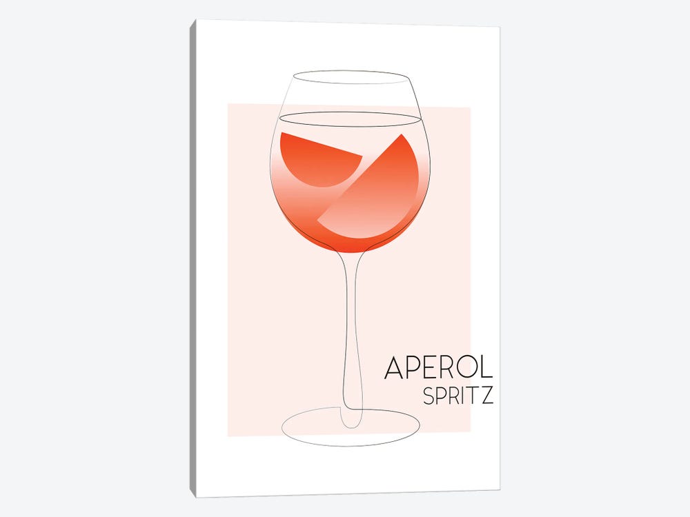 Aperol Spritz - One Line by Addillum 1-piece Art Print