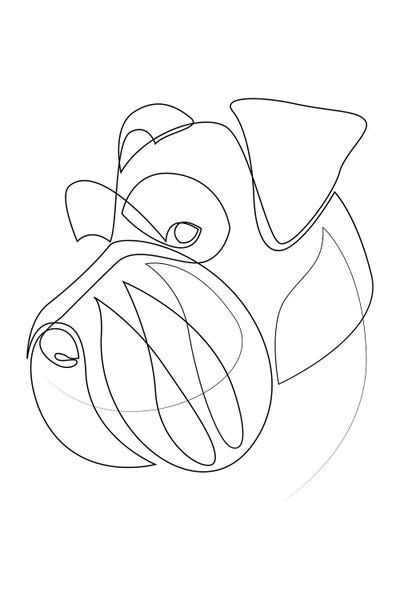 Black & White Minimalist Décor: Mittelschnauzer - One Line by Addillum