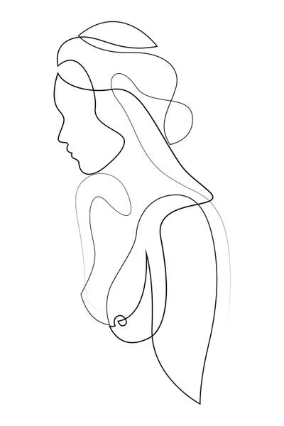 Black & White Minimalist Décor: Demure - One Line by Addillum