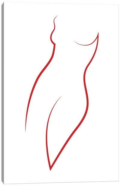 Ardor - Abstract Line Nude Canvas Art Print - Addillum