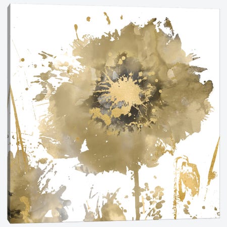 Flower Burst In Gold I Canvas Print #AUS14} by Vanessa Austin Canvas Print