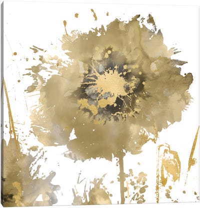 Flower Burst In Gold I Canvas Art Print - Vanessa Austin